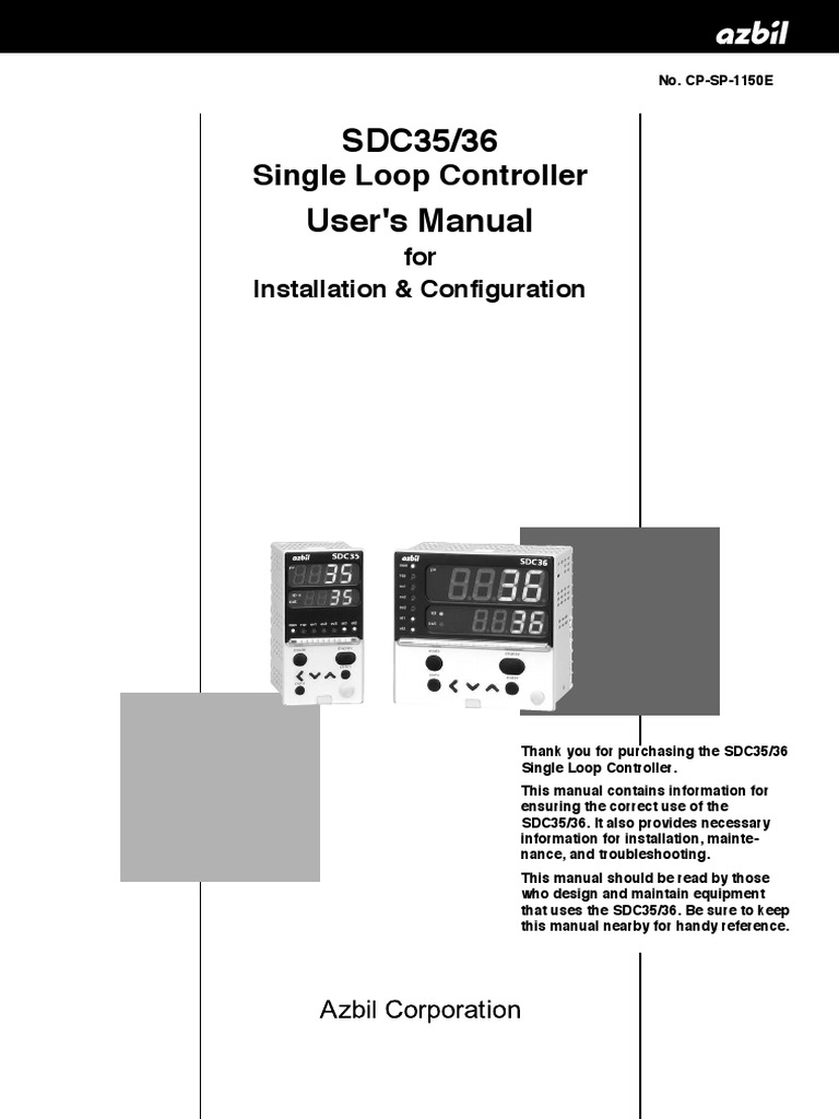 SDC35/36 User's Manual: Single Loop Controller | PDF | Power Supply ...