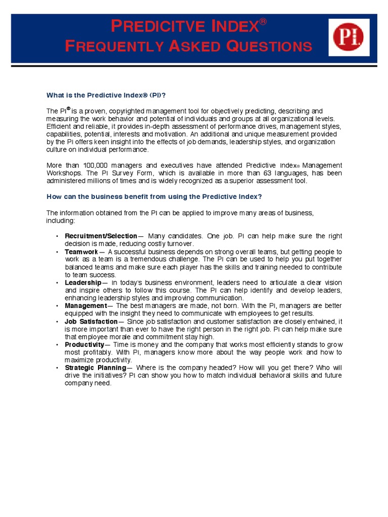Predictive Index | PDF | Validity (Statistics) | Leadership