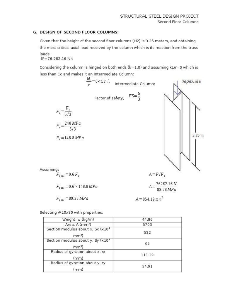 Second Floor Column Design Analysis | PDF | Science & Mathematics