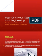 Uses of Various Steel in Civil Engineering: BY:-Engr. Ahmad Sameer Nawab Kardan University Kabul, Afghanistan
