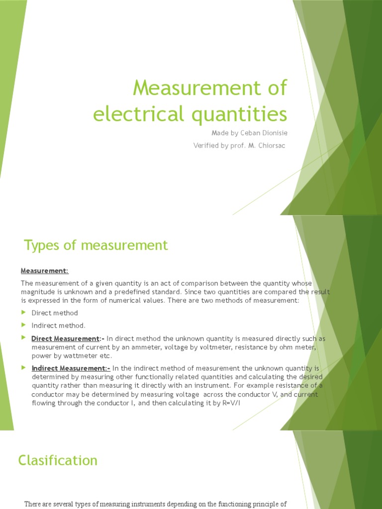 Measurement of Electrical Quantities Power (Physics)