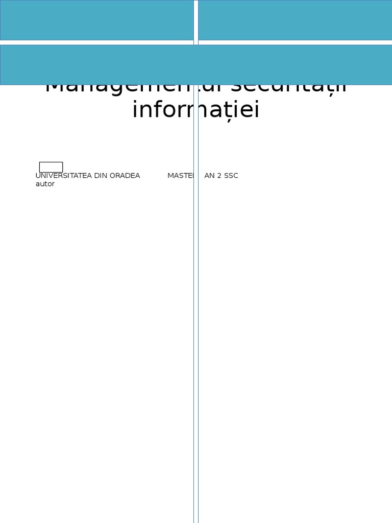 Managementul Securitatii Informatiei | PDF