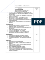 Report Writing Grading Rubric Criteria Marks THESIS and CONTENT (Development)