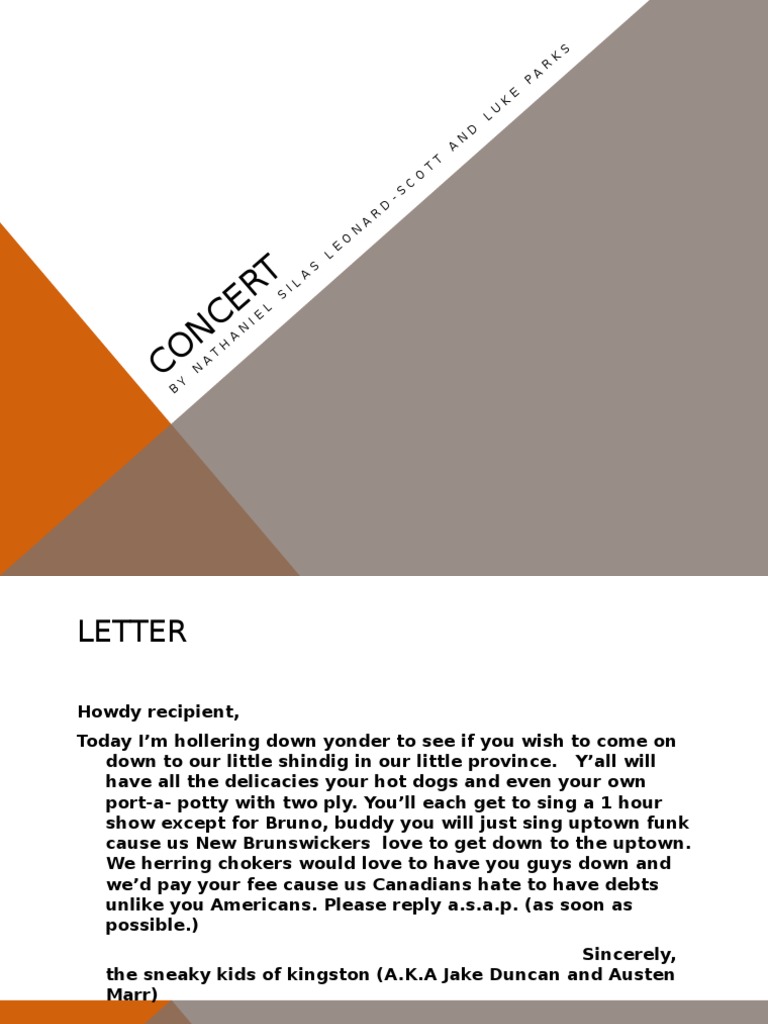 New Brunswick Concert Invitation Letter | PDF | Classics