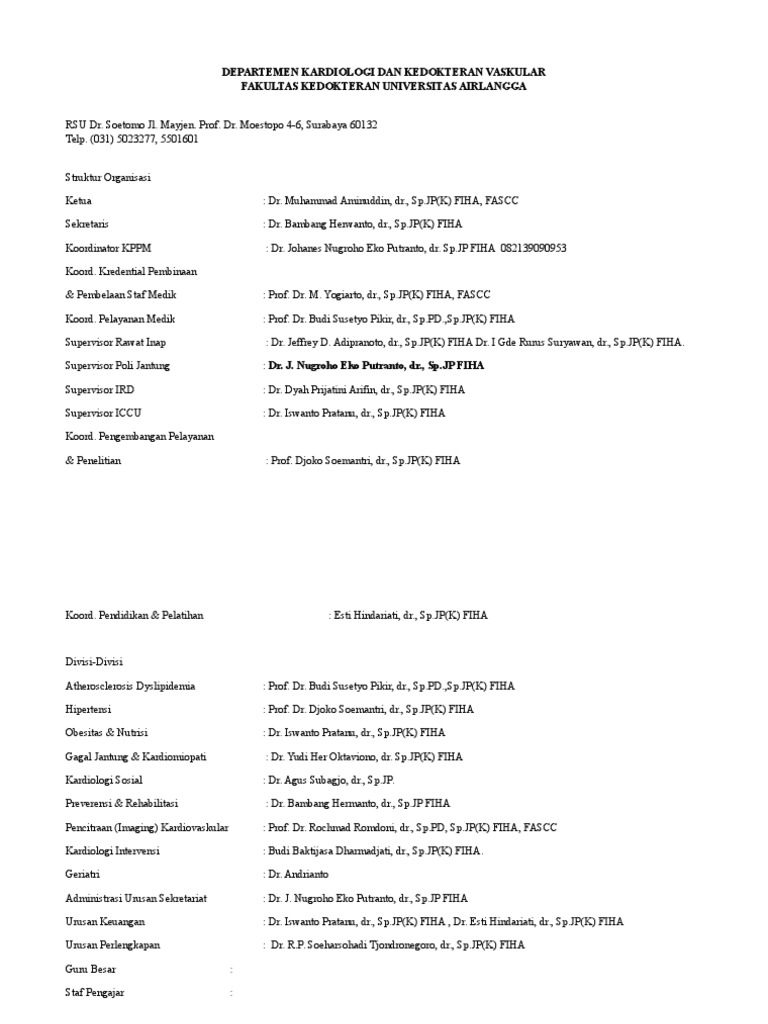 Departemen Kardiologi Dan Kedokteran Vaskular Fakultas Kedokteran Universitas Airlangga
