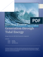 Electric Power Generation Through Tidal Energy: Energy Conversion (EE-454) Presentation Assignment