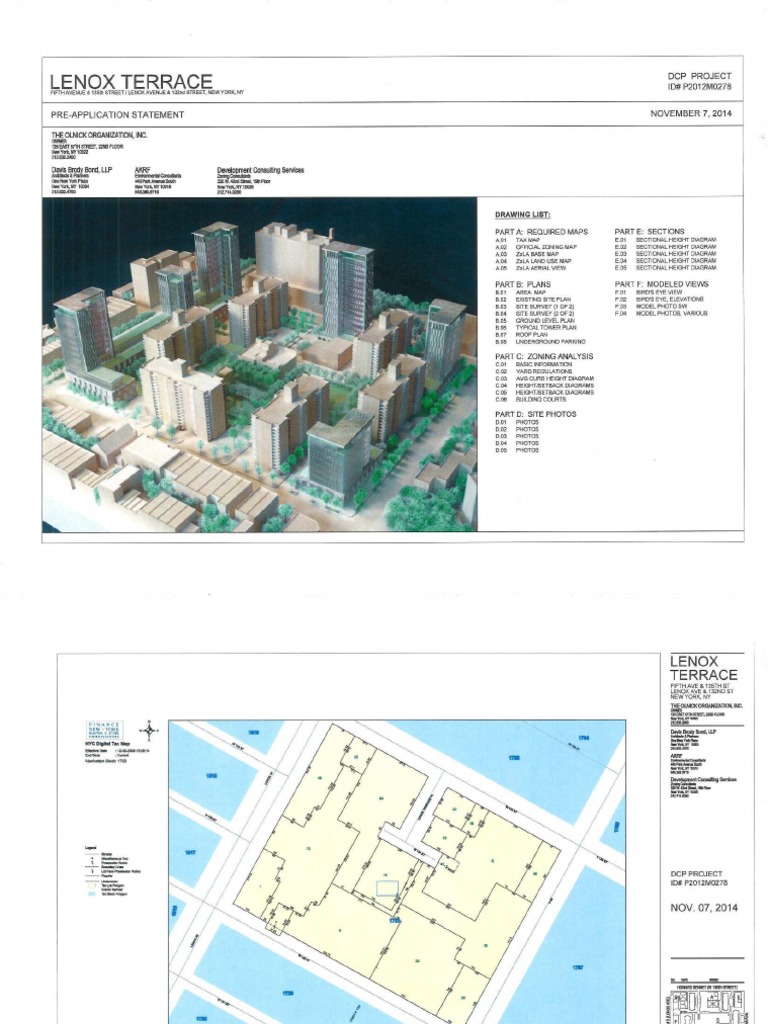 Lenox Terrace PreApplication Statement PDF Land Management Property