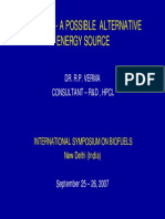 Butanol - A Possible Alternative Energy Source: Dr. R.P. Verma Consultant - R&D, HPCL