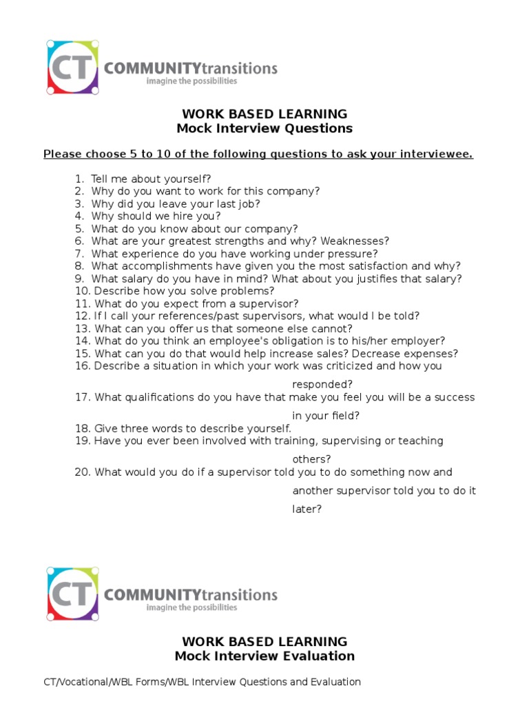 Mock Interview Evaluation Guide | PDF | Interview | Cognition