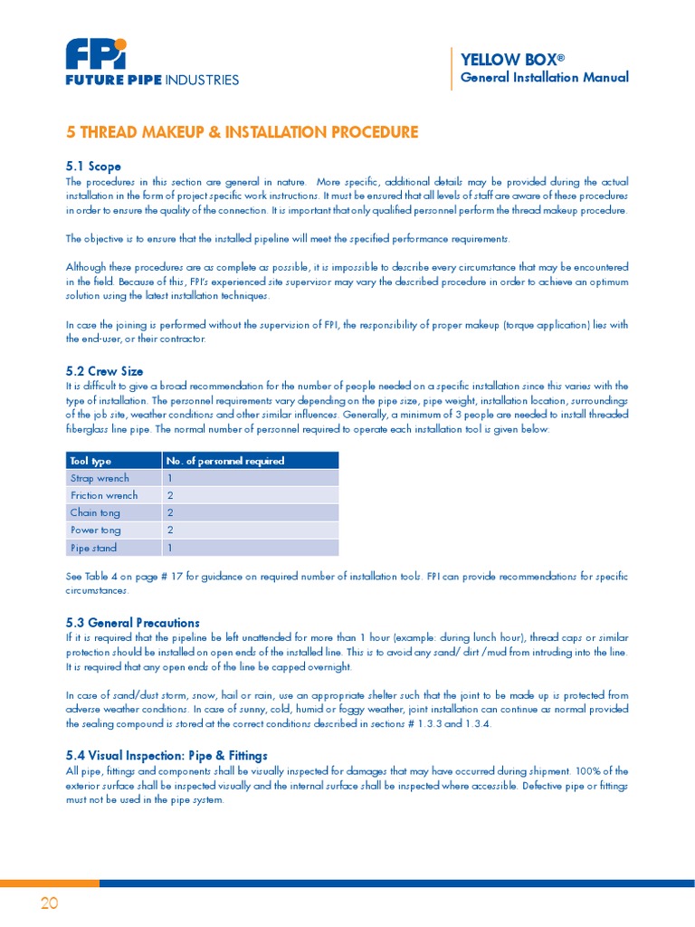 5 Thread Makeup & Installation Procedure: 5.1 Scope | PDF | Pipe (Fluid ...