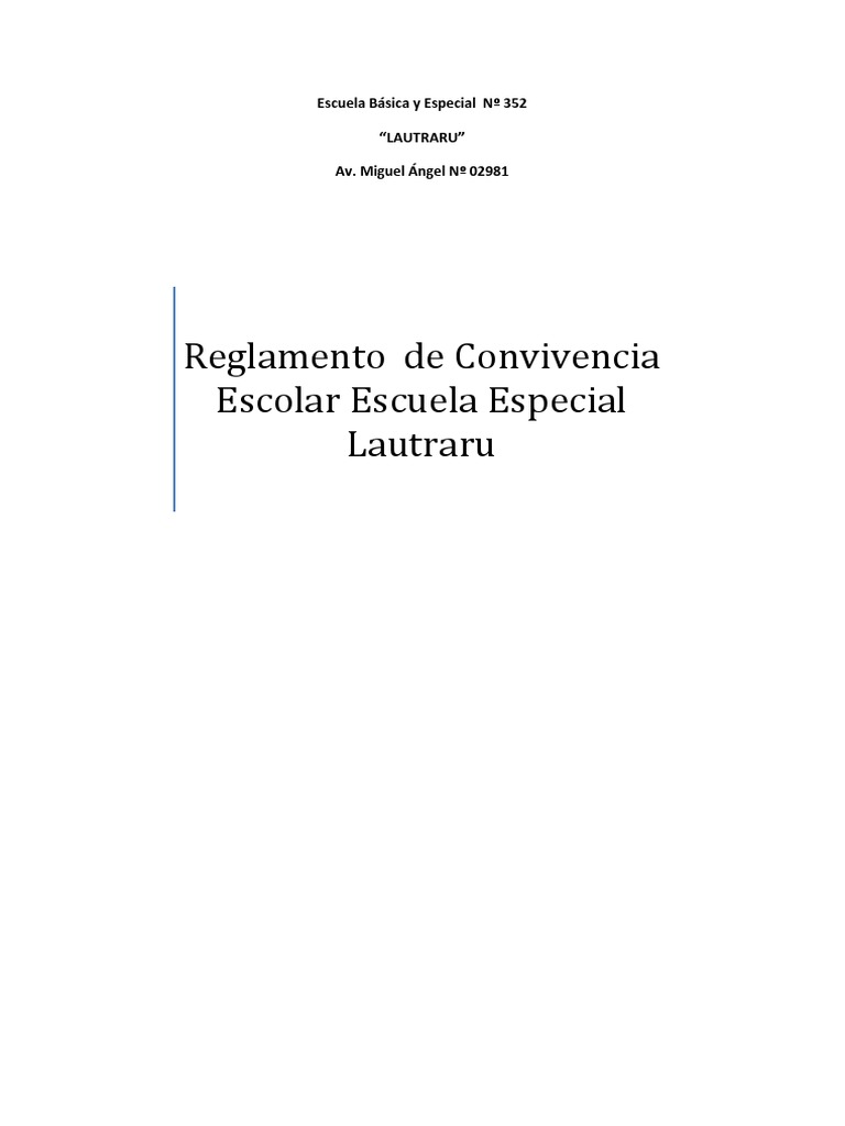 Reglamento de Convivencia Escolar Lautraru | PDF | Abuso infantil ...