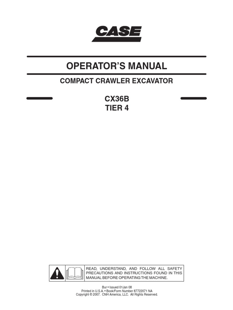 CX36B Tier 4 Op's Manual | PDF | Machines | Transmission (Mechanics)