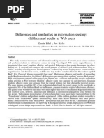 Differences...Children and Adults as Web Users