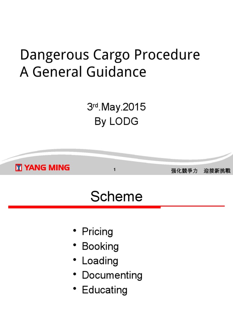 Dangerous Goods Procedure General Guidance For Agent PDF Cargo