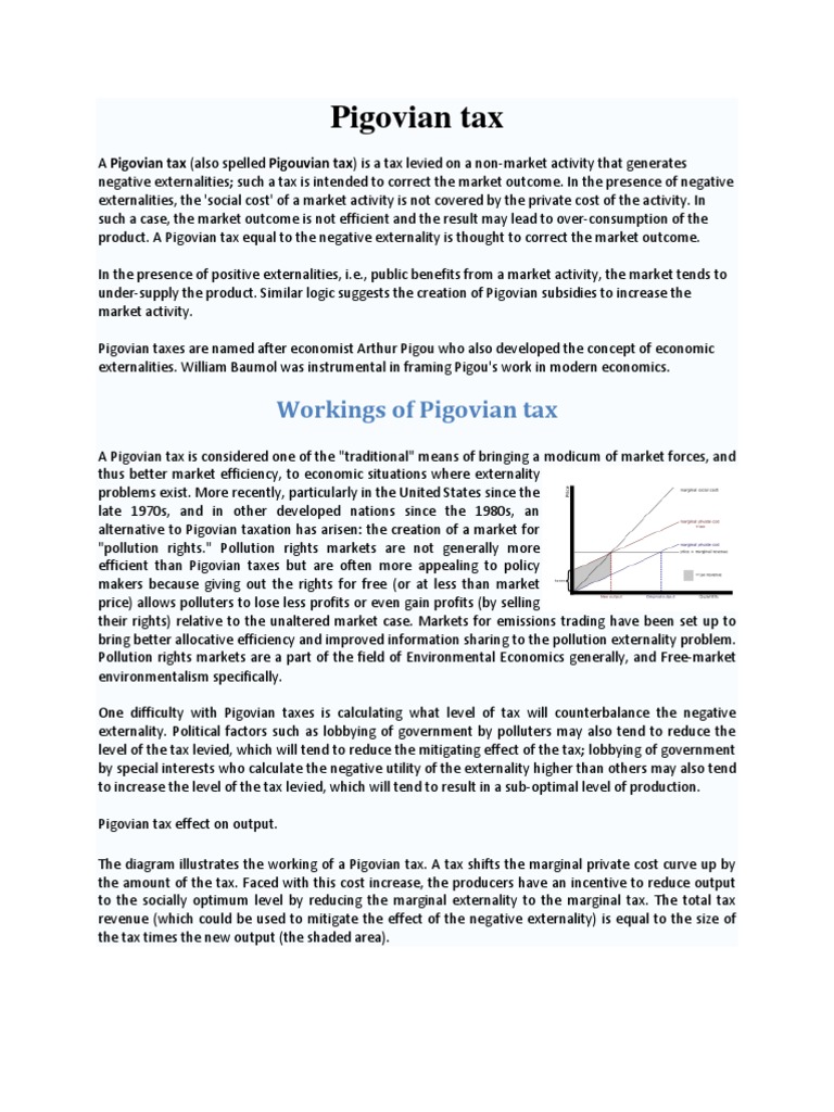Pigovian tax Essays