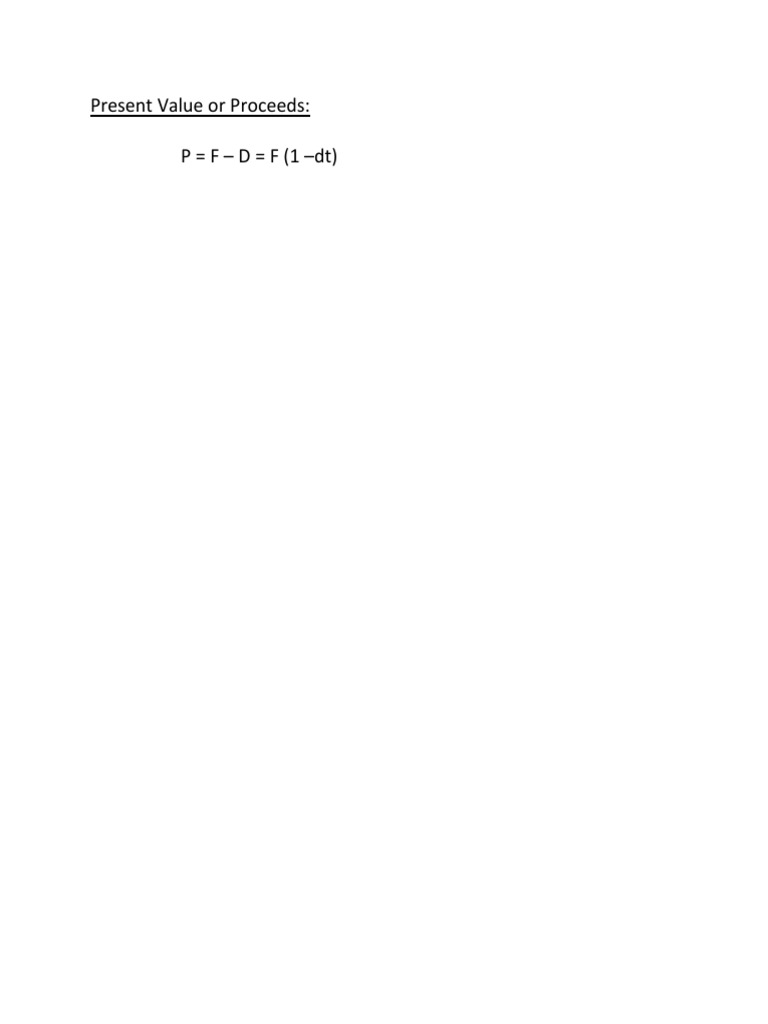 Present Value or Proceeds FORMULA | PDF