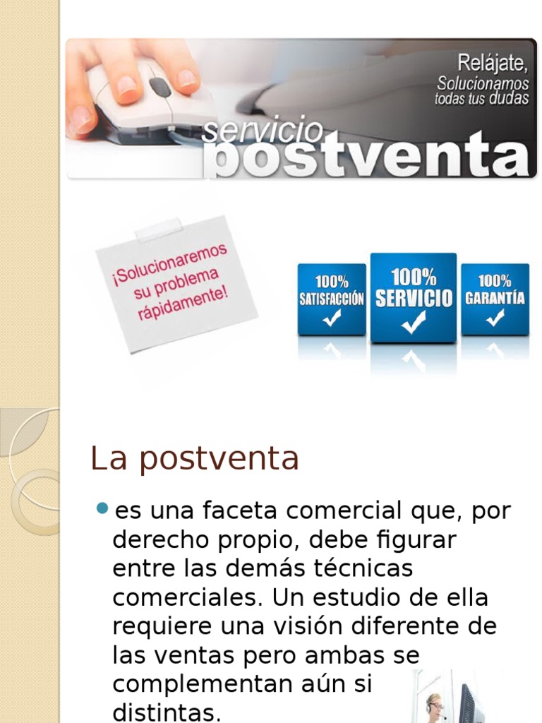 Importancia del Servicio de Postventa | PDF | Calidad (comercial) | Cliente