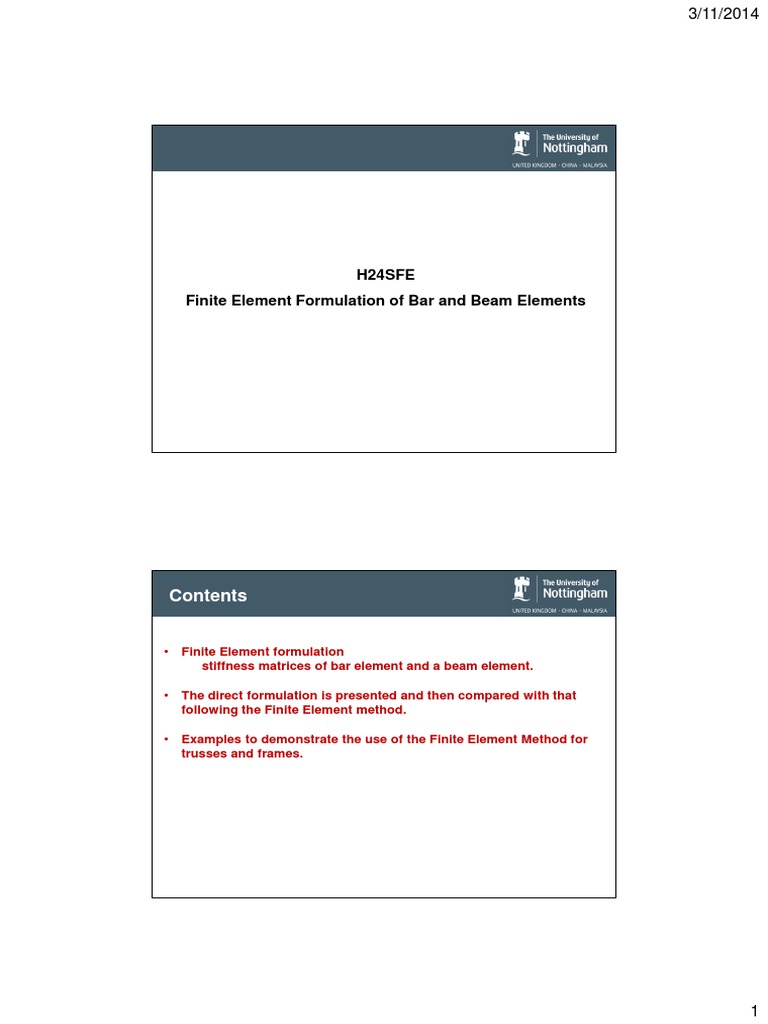 Finite Element Formulation of Bar and Beam Elements - PPT PDF | PDF ...