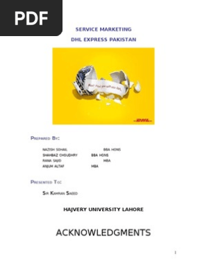 Services marketing Project on DHL Pakistan