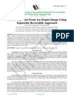 Extracting Data From An Stegno Image Using Separable Reversible Approach