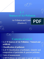L-3 Sources of Air Pollution: Air Pollution and Control Air Pollution and Control (Elective (Elective - I) I)
