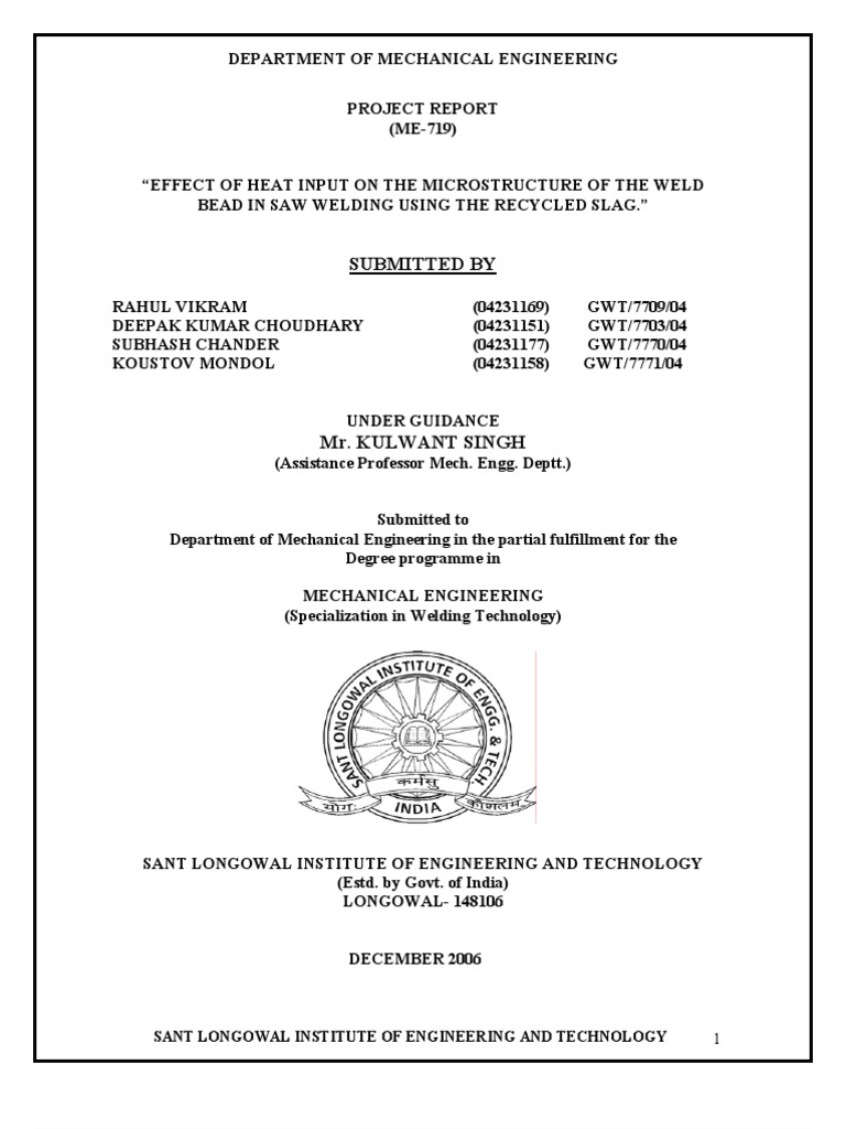 Impact of Heat Input on Weld Bead Microstructure | PDF | Welding ...
