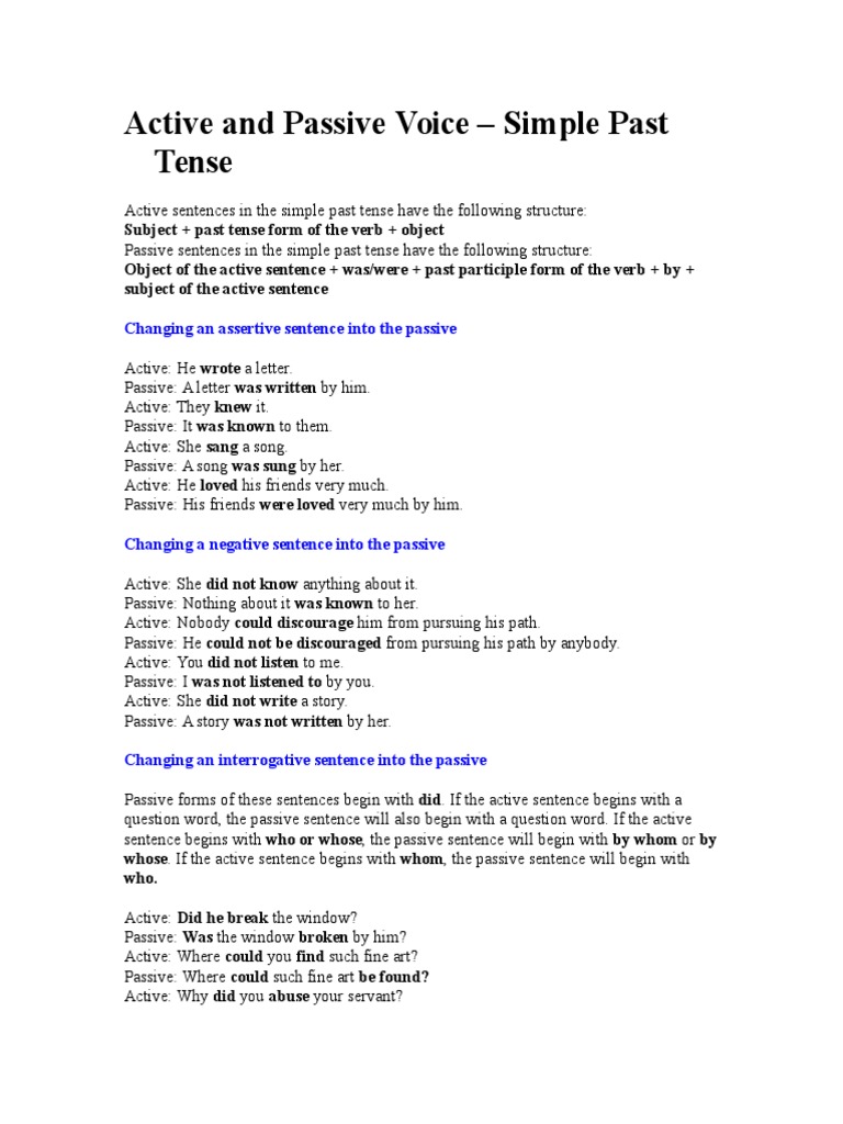 Active and Passive Voice  PDF