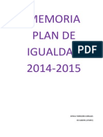 Memoria Plan de Igualdad 2014.15 PDF