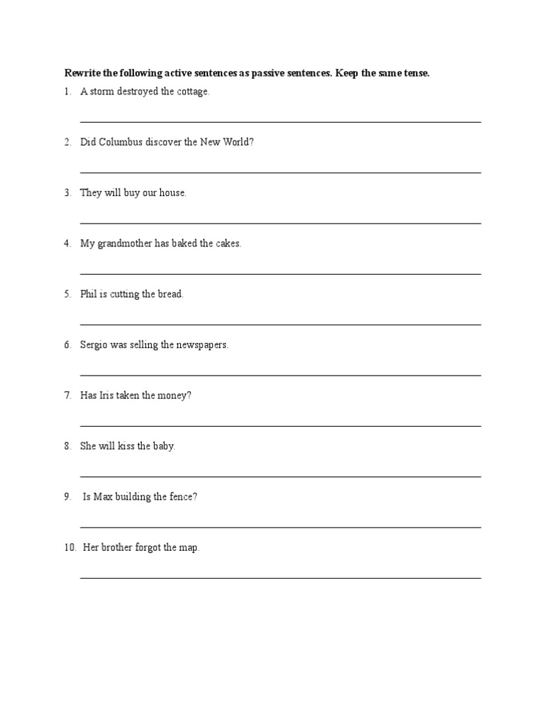 Passive Voice Exercises | PDF | Language Arts & Discipline | Home & Garden