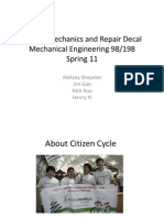 Bicycle Mechanics and Repair Decal Mechanical Engineering 98/198 Spring 11