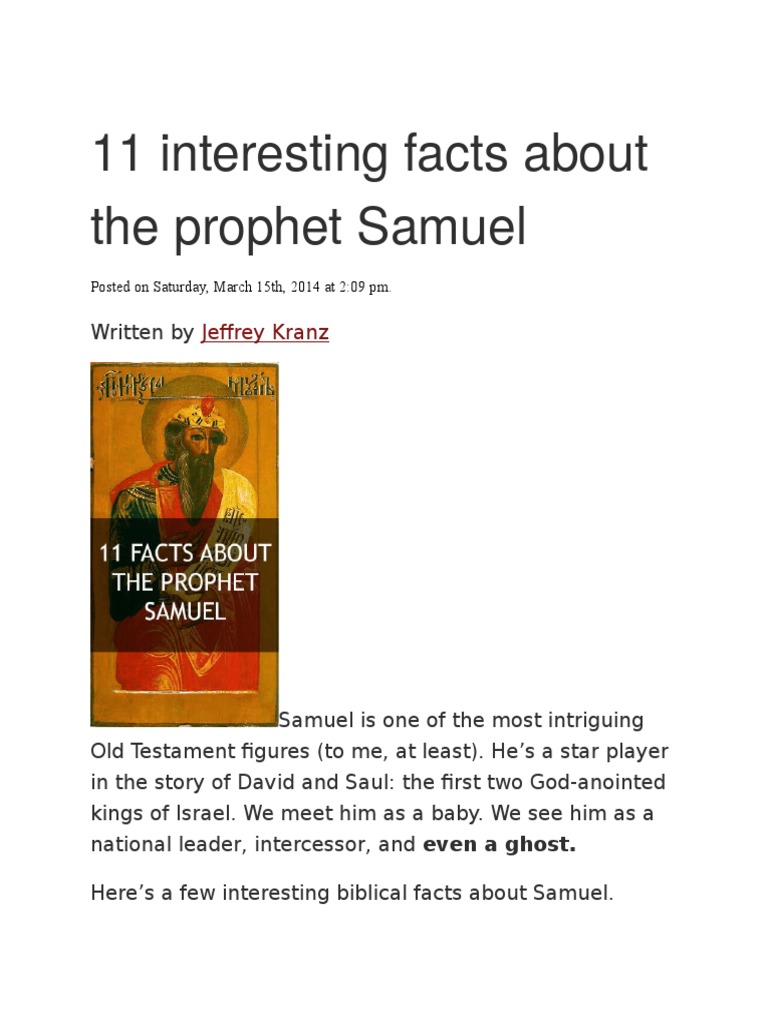 11 Facts About the Prophet Samuel | PDF | Samuel | Books Of Samuel