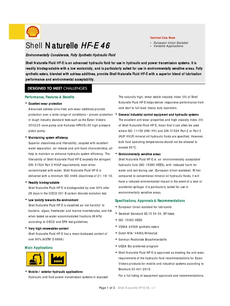 Technisches Datenblatt Shell Naturelle Fluid Hf-E 68 – GHEUB