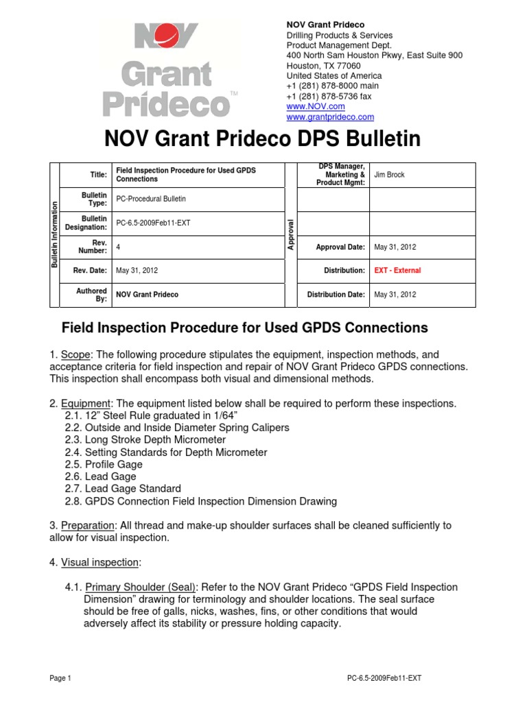 GPDS Field Inspection Procedure | PDF | Computers | Technology ...