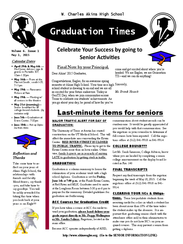 AHS Graduation Day Guidelines 2015 | PDF | University Of Texas At ...