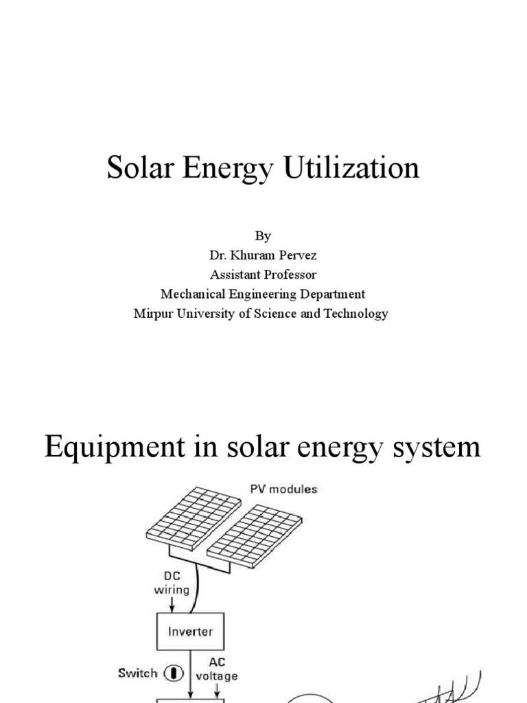 Solar Energy Utilization - Lecture 10-12 Updated | PDF | Photovoltaics ...