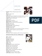 Gastronomy Vocabulary ESp