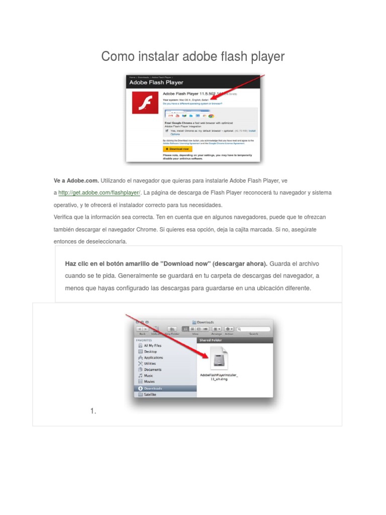 Guía para instalar Adobe Flash Player | PDF | Archivo de computadora ...