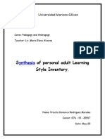 Synthesis of Personal Adult Learning May 20 Andragogy