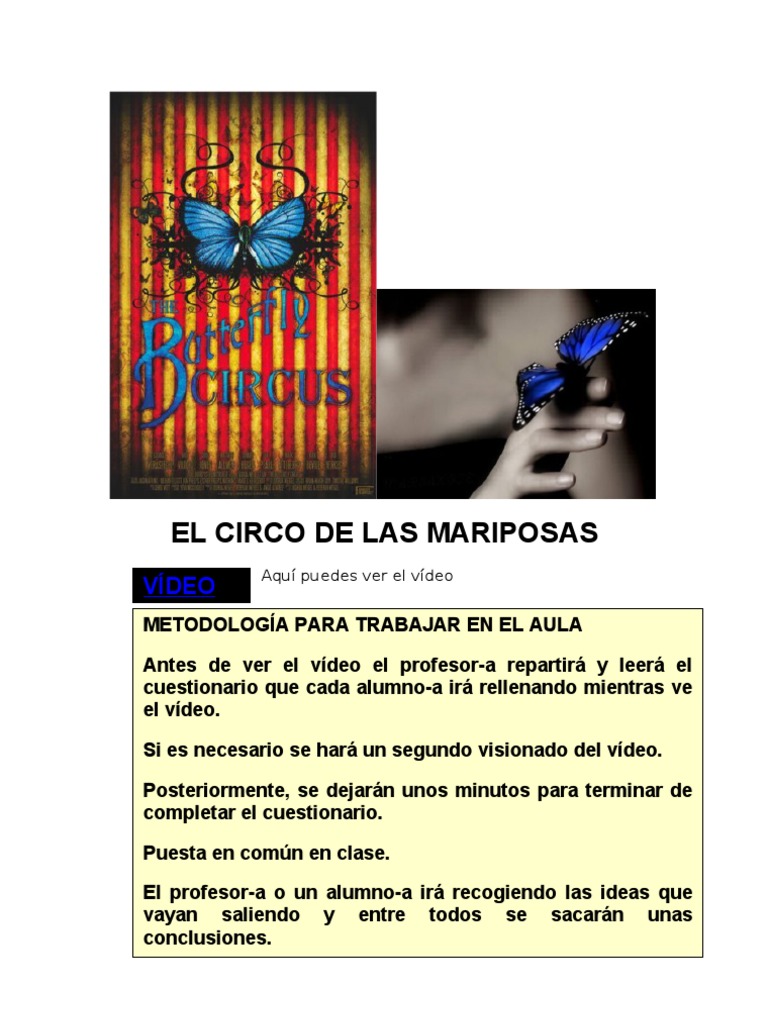 El Circo de Las Mariposas Material para el Aula Ocio