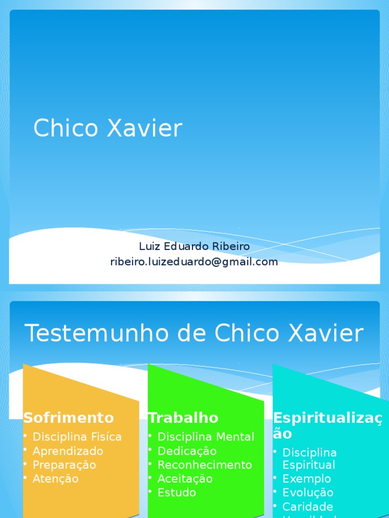 Palestra Sobre Chico Xavier Pdf Espiritismo Mediunidade