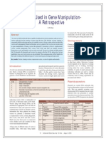 Vectors Used in Gene Manipulation - A Retrospective