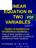 Linear Equation in Tow Variable
