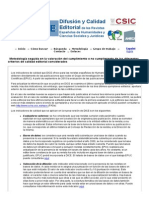 Difusión y Calidad de Las Revistas Españolas de Humanidades, CCSS y Jurídicas (DICE) Metodologia PDF