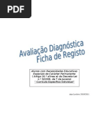 Avaliação Diagnóstica Ficha de Registo