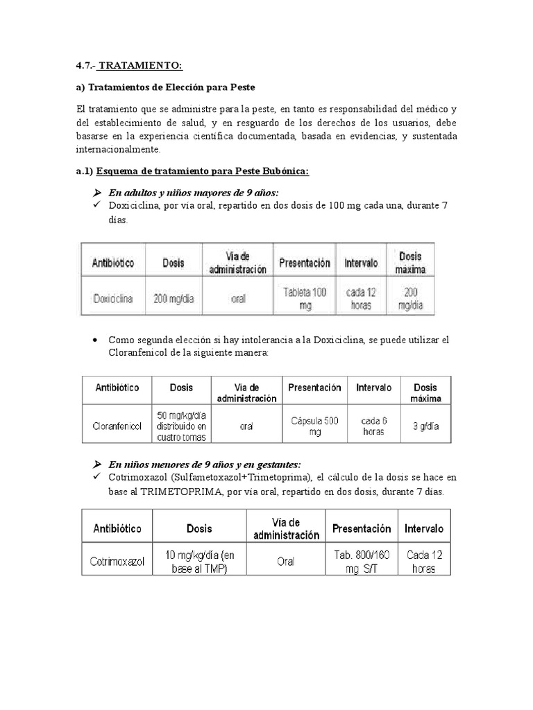 Tratamientos para Peste Bubónica | PDF | Medicamentos con receta ...