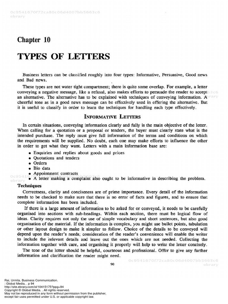 Types of Business Letters | PDF