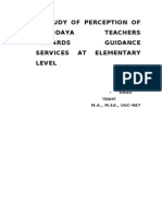 A Study of Perception of Navodya Teachers Towards Guidance Services at Elementary - Level - 1