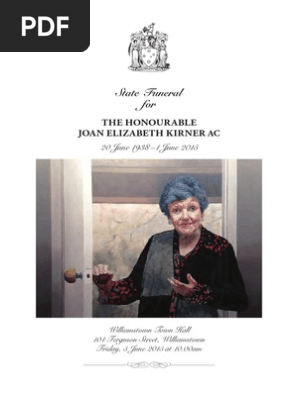Joan Kirner State Funeral - Order of Proceedings