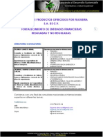 Portafolio de Productos para Entidades Financieras Reguladas y No Reguladas