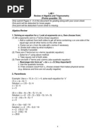 Lab 1 Review of Algebra and Trigonometry